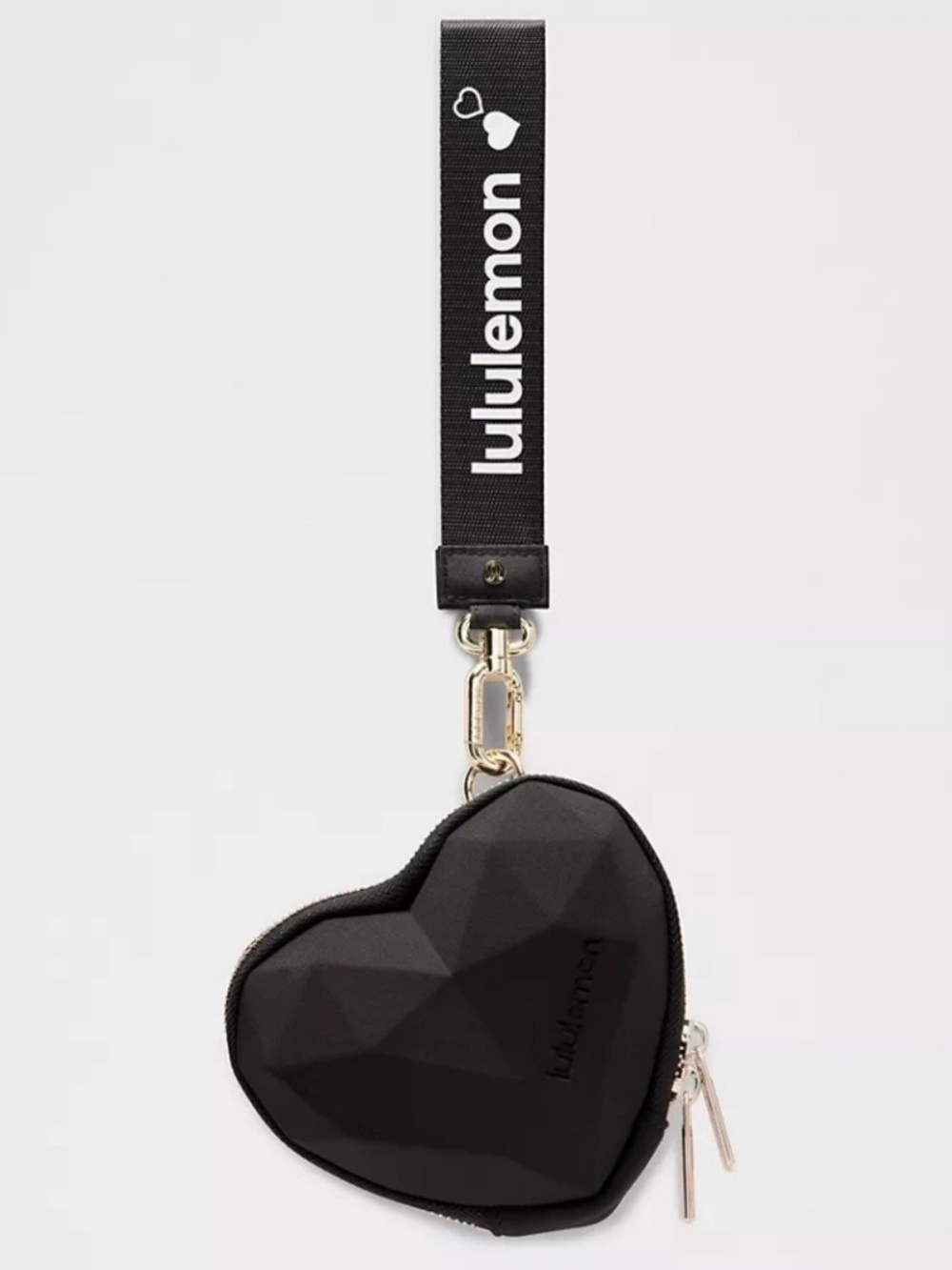 Lululemon Black 3D Heart Shaped Wristlet